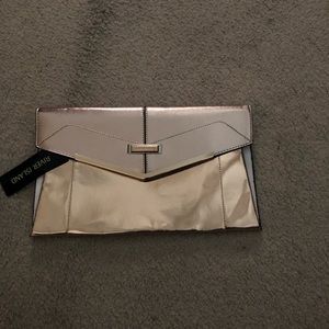 Rose gold clutch bag from ASOS